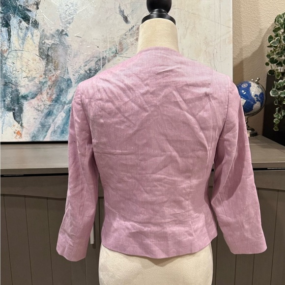 Express Pink Linen Blend Cropped Blazer Jacket Women’s Size 4 NWT $128 - Picture 3 of 8